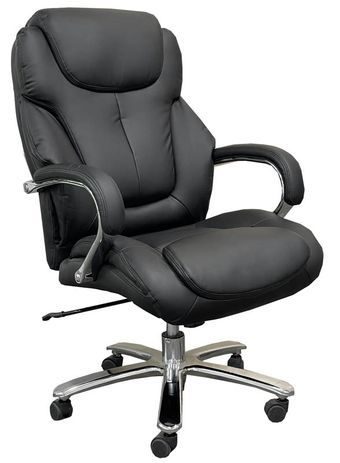 Big and Tall 500 lbs. Capacity Black Leather Deep Cushion Desk Chair