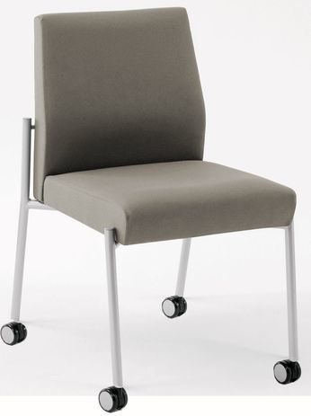 Mystic Armless Guest Chair w/Casters in Upgrade Fabric or Healthcare Vinyl