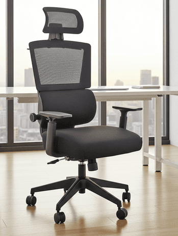 Black Mesh Ergonomic Desk chair w/Shiatsu Massage & Heat Functions