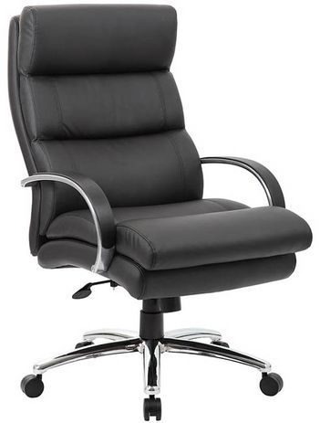 400 Lbs. Capacity Black Bonded Leather Heavy-Duty Office Chair