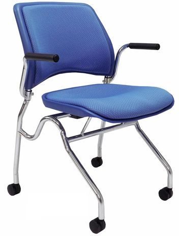 300-Pound Capacity Padded Flip Seat Nesting Chair w/ Armrests