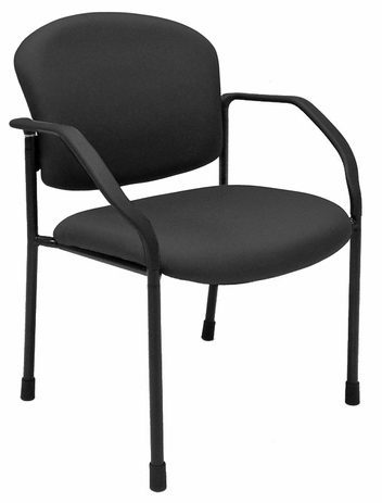 Black Fabric Guest Chair with Casters & Glides