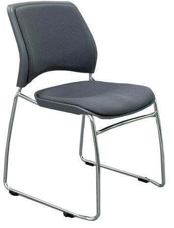 Gray 300 lb. Capacity Premium Padded Ganging Stacking Chair