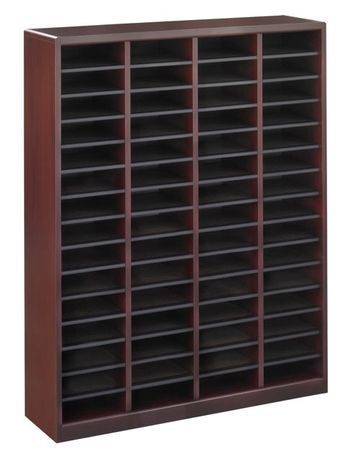 60 Compartment Literature Organizer in Mahogany