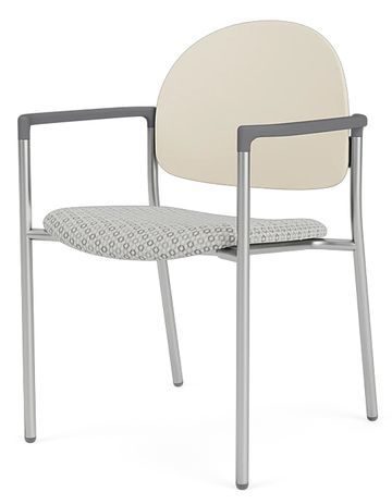 Chat Stackable Guest Chair in Upgrade Fabric/Healthcare Vinyl with Poly Backrest