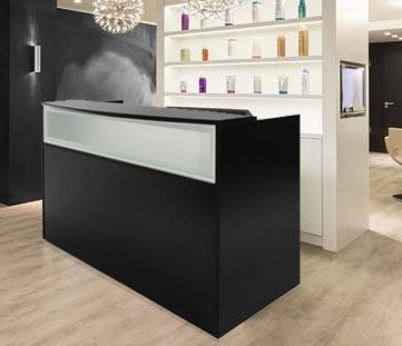 Black Salon Reception Desk Shell - Drawers Sold Separately