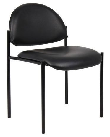 Stackable Guest Chair in Black Vinyl