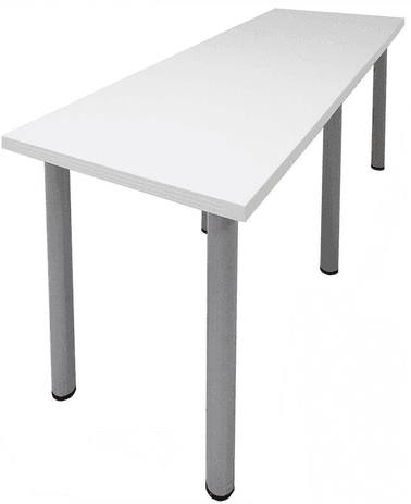 8' x 3' Standing Height Conference Table w/Round Post Legs