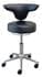 Antimicrobial Black Vinyl Doctor's Stool w/Backrest - 19
