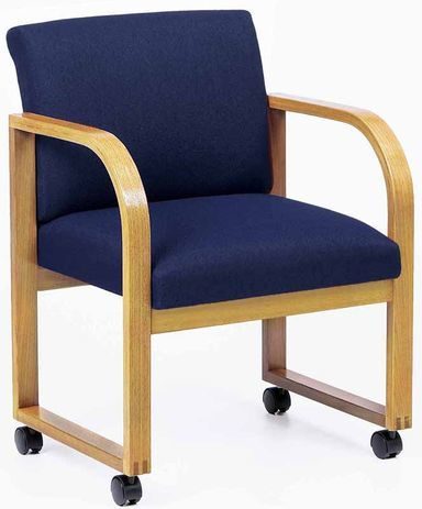 Arm Chair w/Casters in Standard Fabric or Vinyl