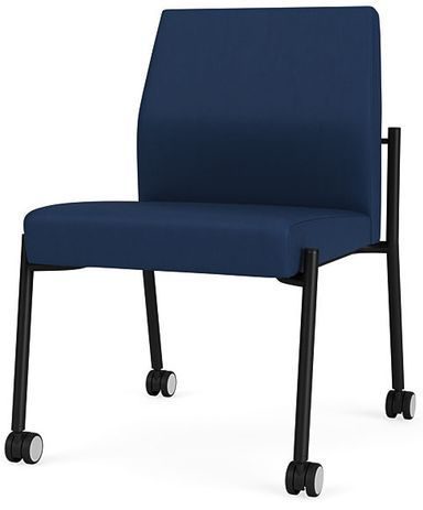 Mystic Armless Guest Chair w/Casters in Upgrade Fabric or Healthcare Vinyl