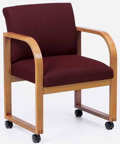 Arm Chair w/Casters in Upgrade Fabric or Healthcare Vinyl