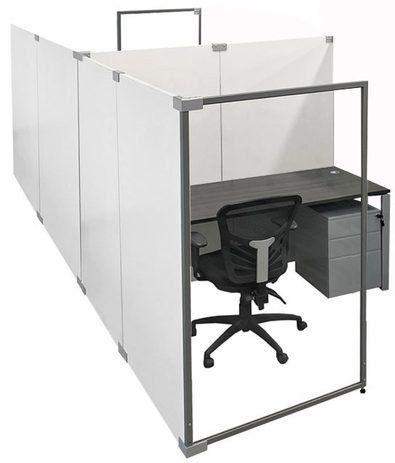 6'W x 12'D x 5'H Economy White Laminate Set of 2 Add-On Modular Offices
