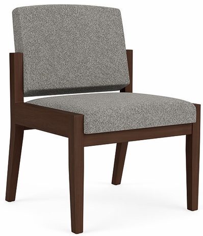 Amherst Wood Frame Armless Guest Chair in Standard Fabric or Vinyl