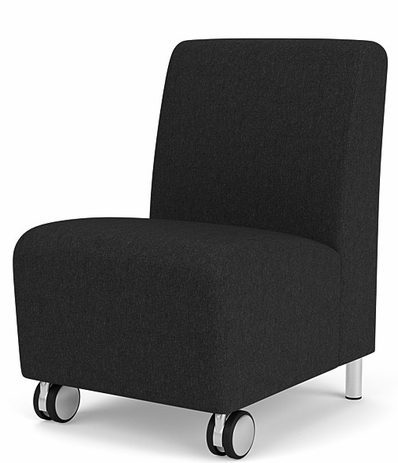 Ravenna Armless Guest Chair w/ Casters in Upgrade Fabric or Healthcare Vinyl