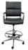 Black Leather Mid Back Office Stool with Chrome Frame w/23