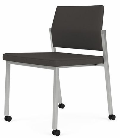 Avon Fully Upholstered Stackable Armless Chair on Casters - Upgrade Fabric or HealthcareVinyl