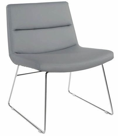 Modern Faux Leather Armless Guest Chair with Chrome Frame