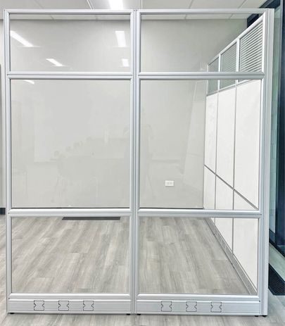 9' Long White Office Panel Wall Set with 72