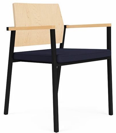 Avon Reception Seating Series - Plywood Back / Fabric Seat Stackable Guest Chair in Standard Fabric or Vinyl