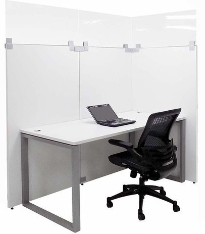 White Washable Laminate Office Cubicle Series - 6'W x 3'D x 76