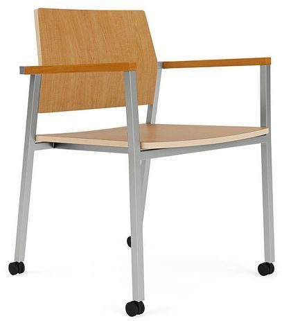 Avon Plywood Stackable Guest Chair on Casters