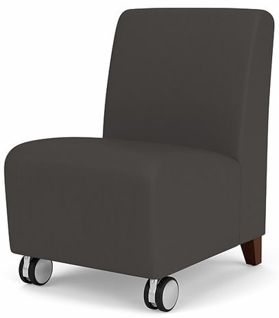 Siena Armless Guest Chair w/ Casters in Upgrade Fabric or Healthcare Vinyl