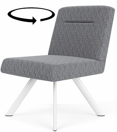 Willow 400 lb. Cap. Swivel Armless Guest Chair in Upgrade Fabric/Healthcare Vinyl