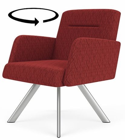 Willow 400 lb. Cap. Swivel Guest Chair in Upgrade Fabric/Healthcare Vinyl
