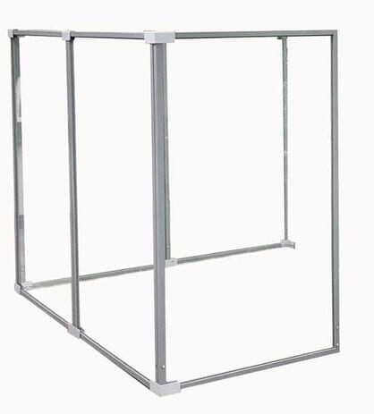 6'W x 6'D x 5'H Clear Acrylic Modular Office - Lateral Add-On