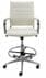 Cream Leather Padded Mid Back Office Stool with Chrome Frame w/23
