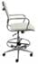 Cream Leather Padded Mid Back Office Stool with Chrome Frame w/23