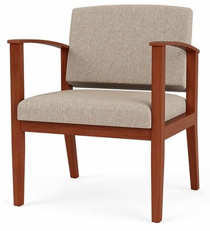 Amherst Wood Frame 400 lb Capacity Guest Chair in Upgrade Fabric or Healthcare Vinyl