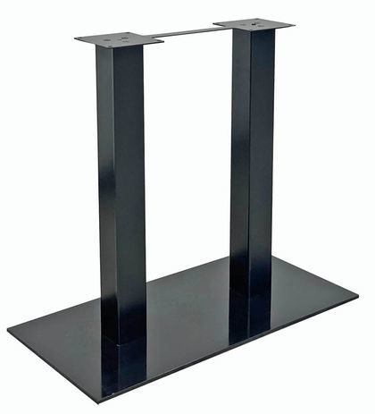 Steel Dual Column Conference Table Base in Black or Chrome - Single Leg