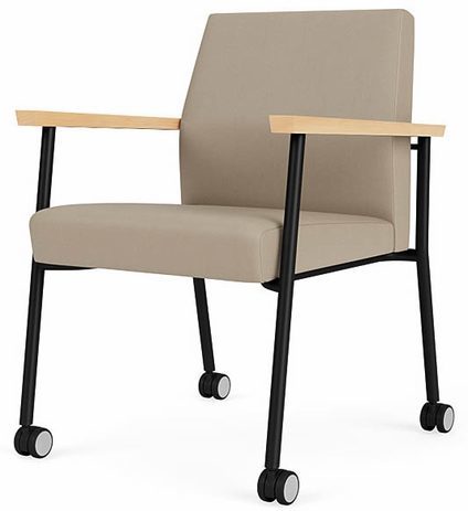 Mystic Guest Chair w/ Casters  in Upgrade Fabric or Healthcare Vinyl