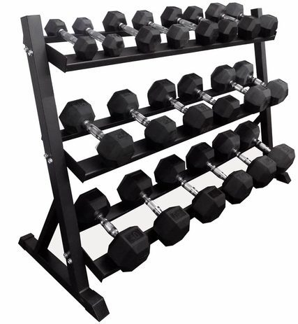 5 to 50 Lb. Dumbbell Set w/Storage Rack - 550 lbs. Total