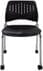 300 lb. Capacity Black Mobile Stacking Guest Chair