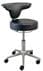 Antimicrobial Black Vinyl Doctor's Stool w/Backrest - 19