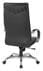 Top Grain Black Leather High Back Swivel Chair with Chrome Base
