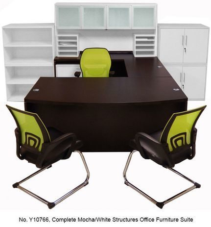 Mocha/White Complete Structures Office Furniture Set