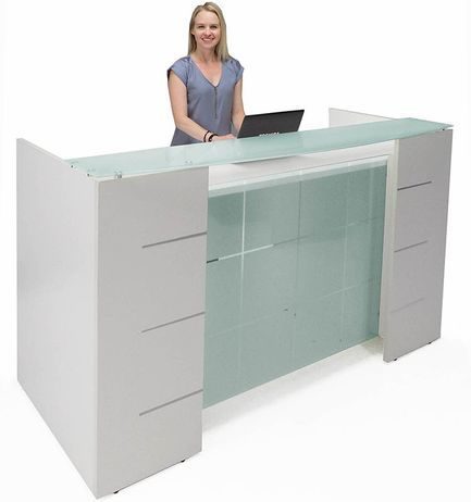 Standing Height Glass Front Reception Desk
