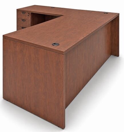 Cherry Laminate Manager's L-Desk
