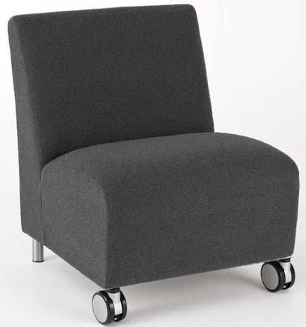 Ravenna 500 lbs Bariatric Armless Guest Chair w/ Casters in Standard Fabric or Vinyl