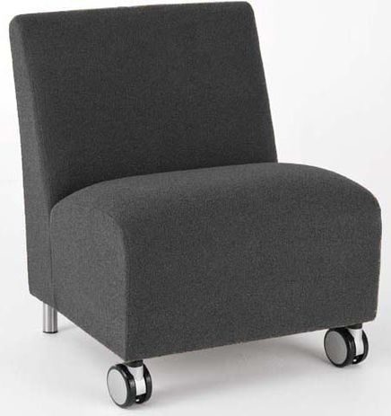 Ravenna Armless Guest Chair w/ Casters in Standard Fabric or Vinyl