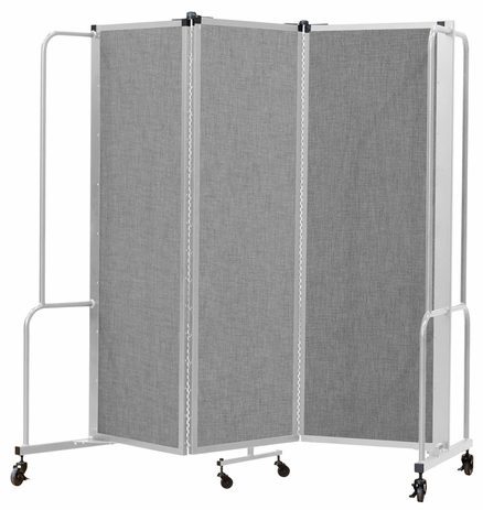 6'W x 6'H Fabric Folding Mobile Room Divider