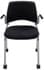 300 lb. Capacity Black Padded Mobile Stacking Guest Chair w/Armrests