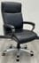Black Leather Office Chair w/ Charcoal Accents