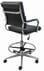 Black Leather Mid Back Office Stool with Chrome Frame w/23