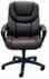 Mocha Brown Leather Swivel Office Chair with Adjustable Lumbar