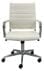 Padded Modern Classic Mid Back Office Chair in Cream Leather